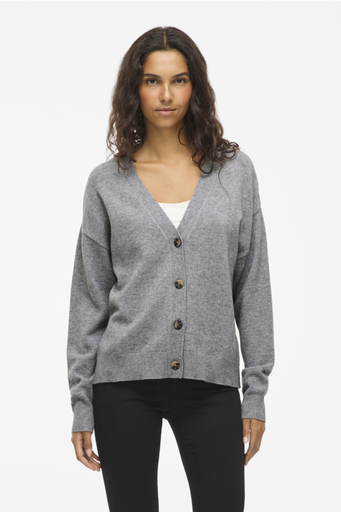VIRIL V-NECK KNIT CARDIGAN - NOOS 14107411 Medium Gray Melange